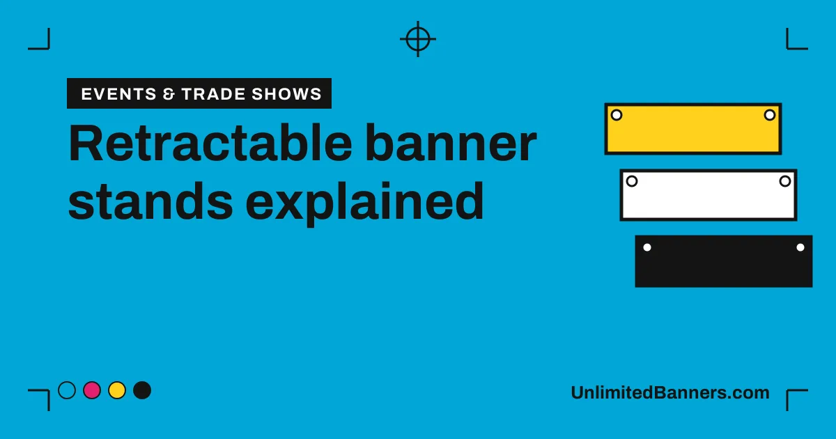 Retractable banner stands: sizes, bases and how to pick one illustration